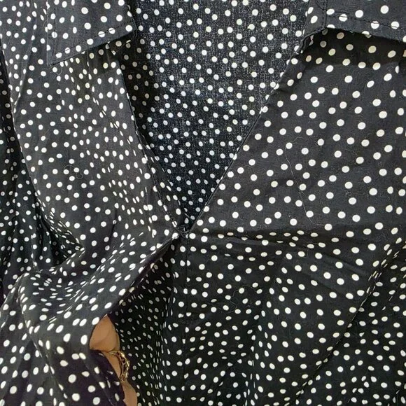 Coldwater Creek Black & White Polka Dot Blouse – Women’s Plus 2X Long Sleeve - Picture 5 of 10